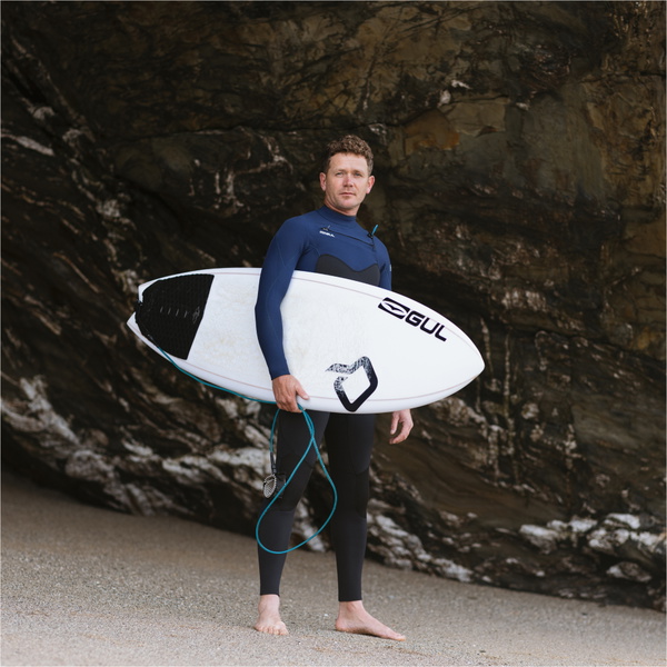 2026 Gul Mens Yulex Flexor 4/3mm Chest Zip Wetsuit FX1220 - Black / Blue